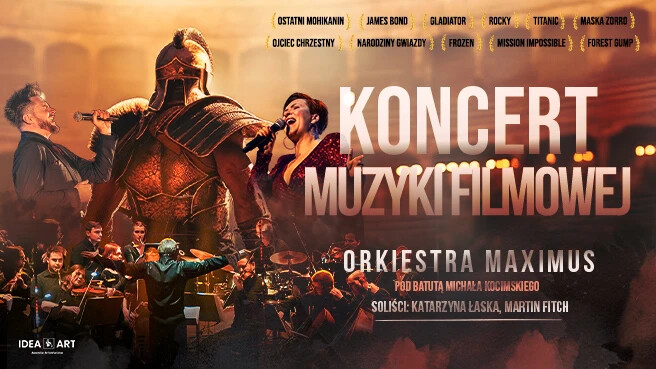 Koncert Muzyki Filmowej w wykonaniu Orkiestry Maximus, plakat wydarzenia