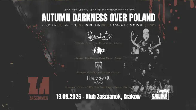 Autumn Darkness Over Poland: Vermilia, Aether, Domhain, Hangover in Minsk, plakat wydarzenia