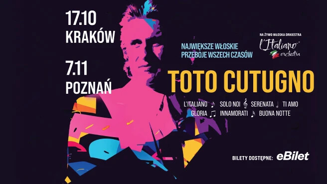 Największe przeboje Toto Cutugno, plakat wydarzenia