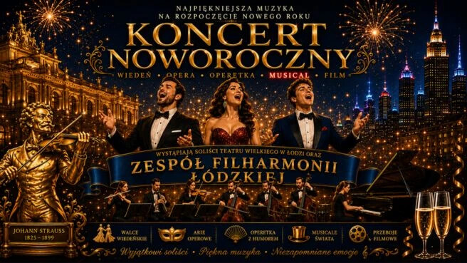 Koncert Noworoczny - Od Straussa aż po największe przeboje filmowe, plakat wydarzenia