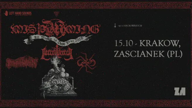 Misthyrming "All Worlds in Decay Tour 2026", plakat wydarzenia
