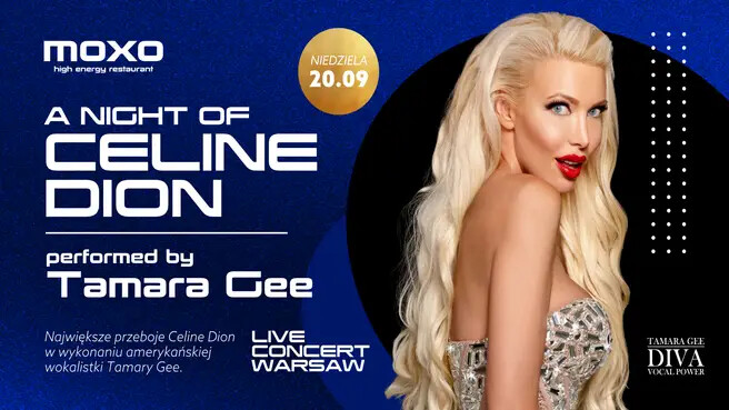 A Night of Celine Dion - Tamara Gee, plakat wydarzenia