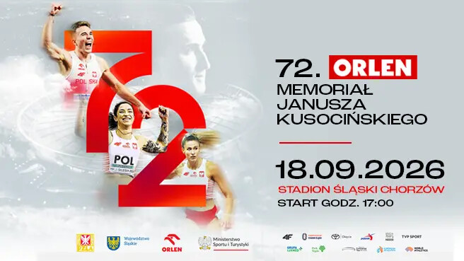 72. ORLEN Memoriał Janusza Kusocińskiego – Superauto.pl Stadion Śląski, plakat wydarzenia