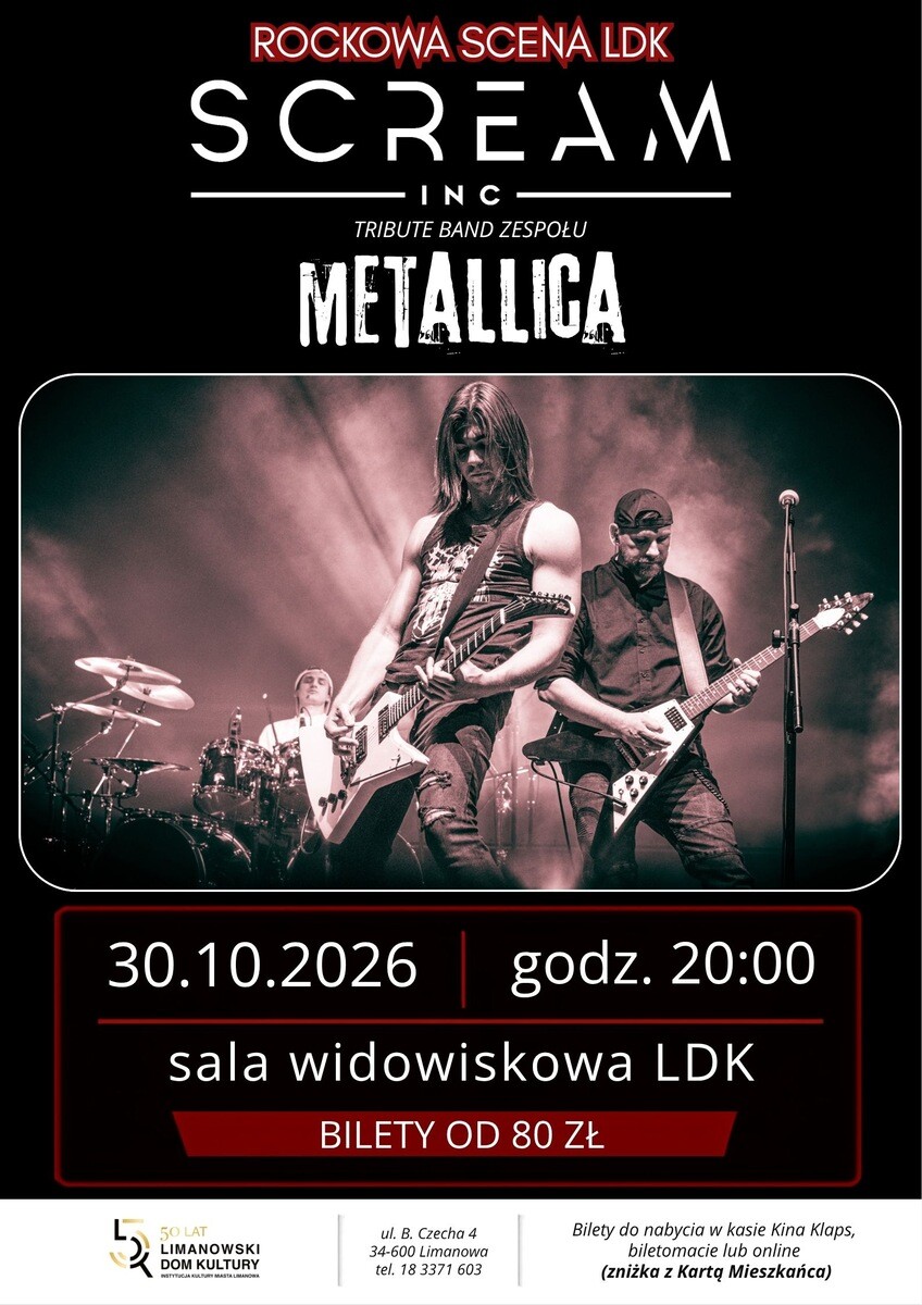 Koncert - Scream Inc. - Tribute to Metallica