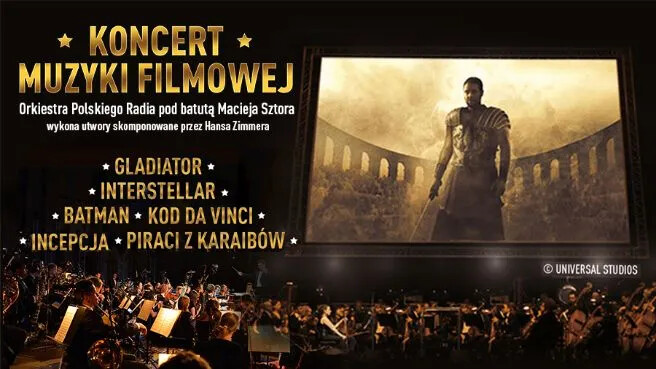 Koncert Muzyki Filmowej z utworami Hansa Zimmera, plakat wydarzenia