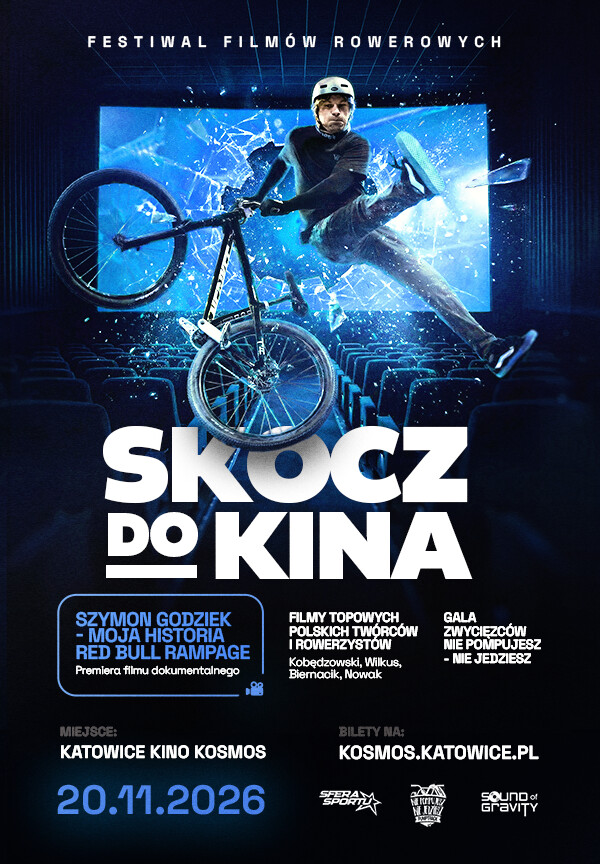SKOCZ DO KINA 2026 – Festiwal filmów rowerowych, plakat wydarzenia