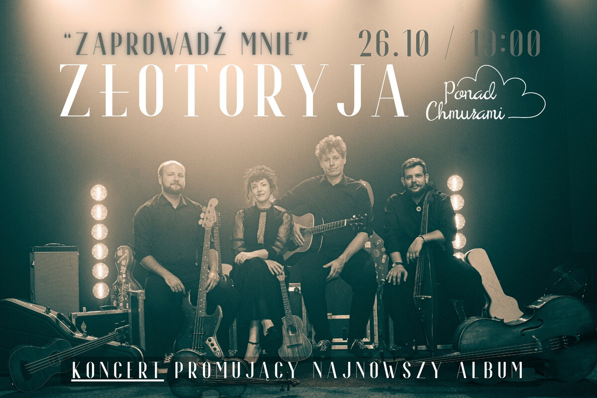 Złotoryja - koncert zespołu Ponad Chmurami - trasa promująca nowy album "Zaprowadź mnie", plakat wydarzenia