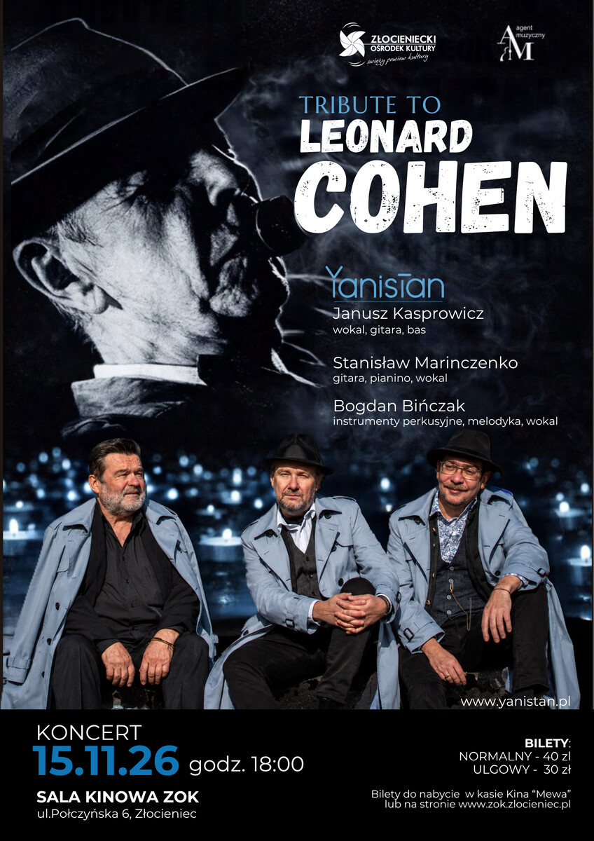 YANISTAN - NAJPIĘKNIEJSZE PIOSENKI LEONARDA COHENA, plakat wydarzenia