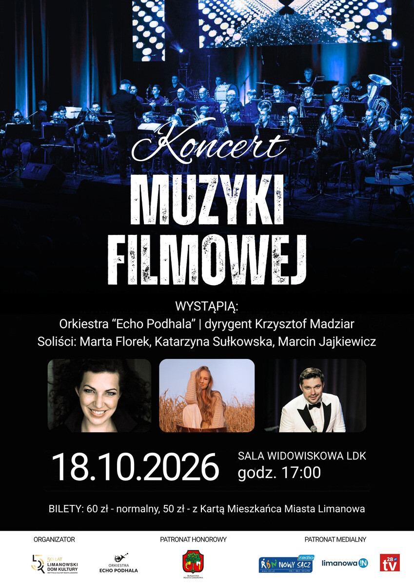 Koncert Muzyki Filmowej, plakat wydarzenia