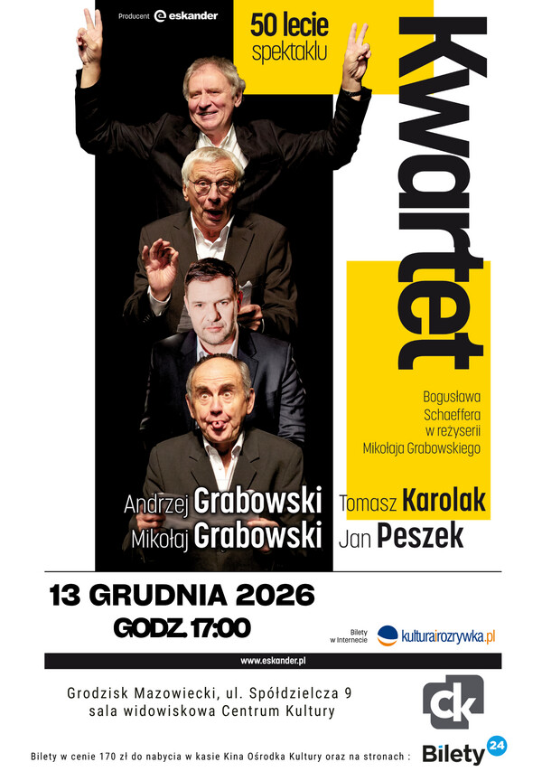 Kwartet - 50lecie spektaklu, plakat wydarzenia