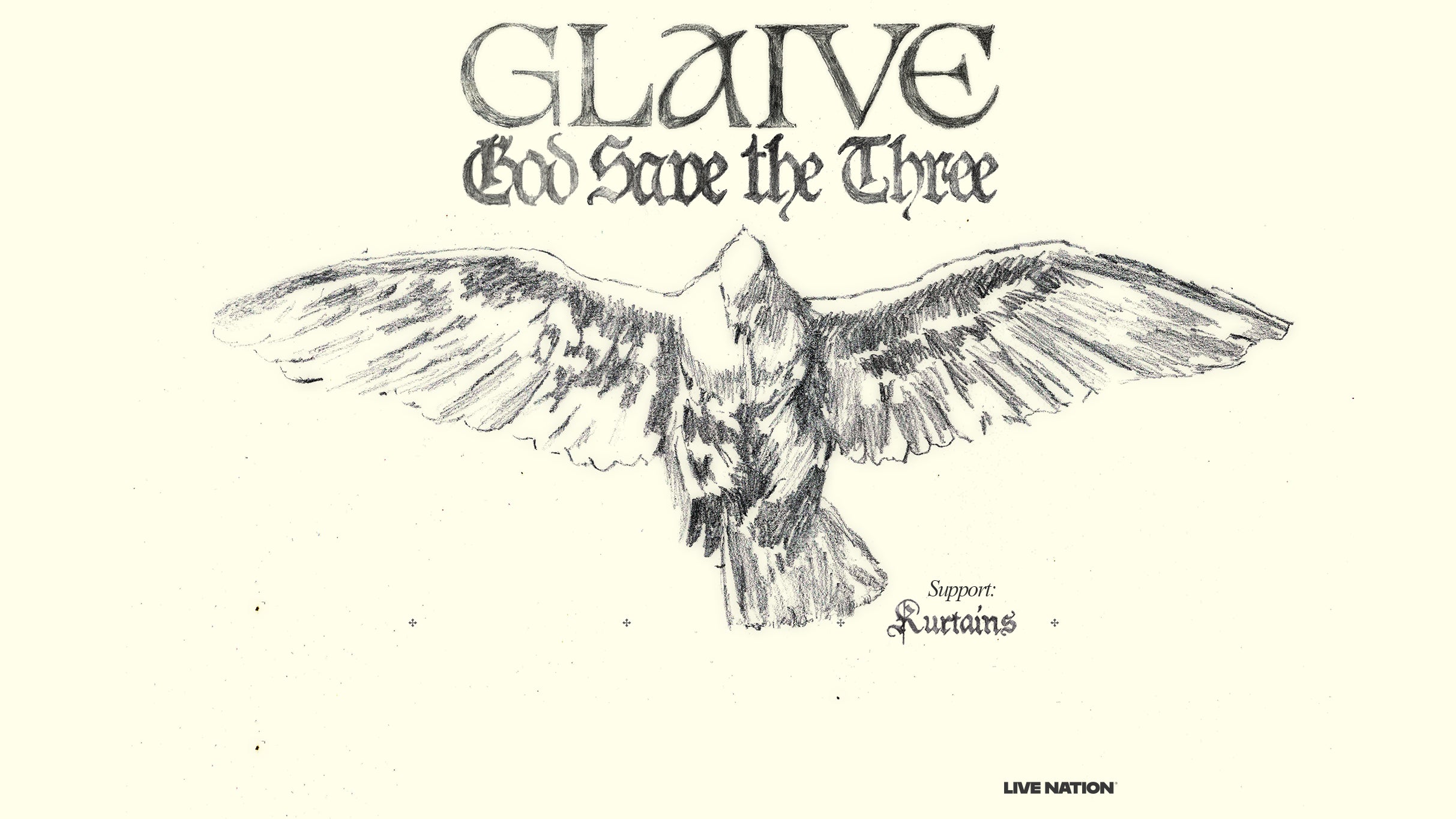 GLAIVE – GOD SAVE THE THREE TOUR, plakat wydarzenia