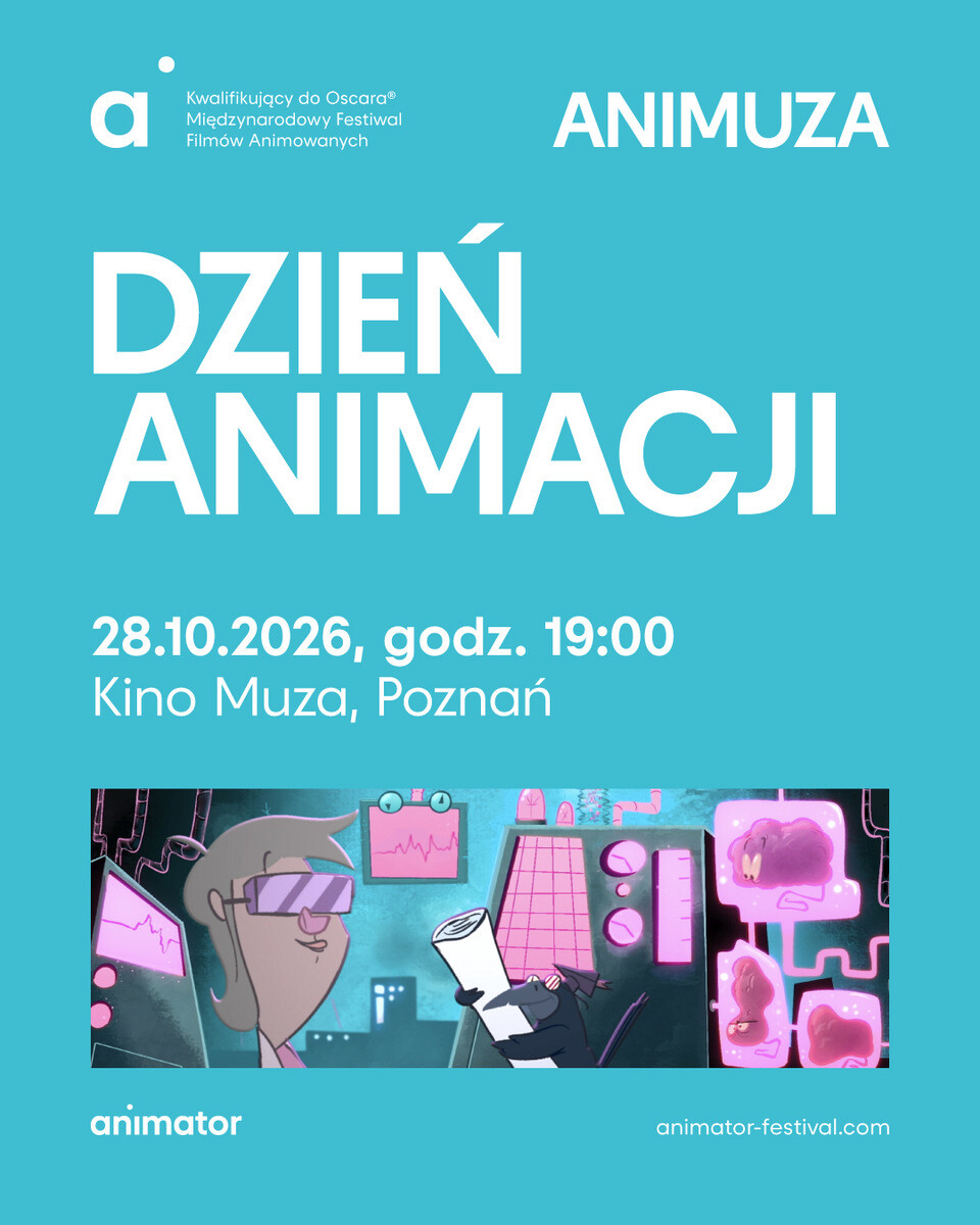 MIĘDZYNARODOWY DZIEŃ ANIMACJI | POKAZ FILMÓW KRÓTKOMETRAŻOWYCH | ANIMUZA, plakat wydarzenia