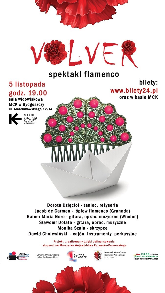 VOLVER – POWRACAĆ – autorski spektakl flamenco, plakat wydarzenia