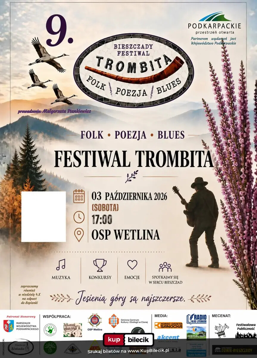 9. Festiwal Trombita. Folk-poezja-blues, plakat wydarzenia