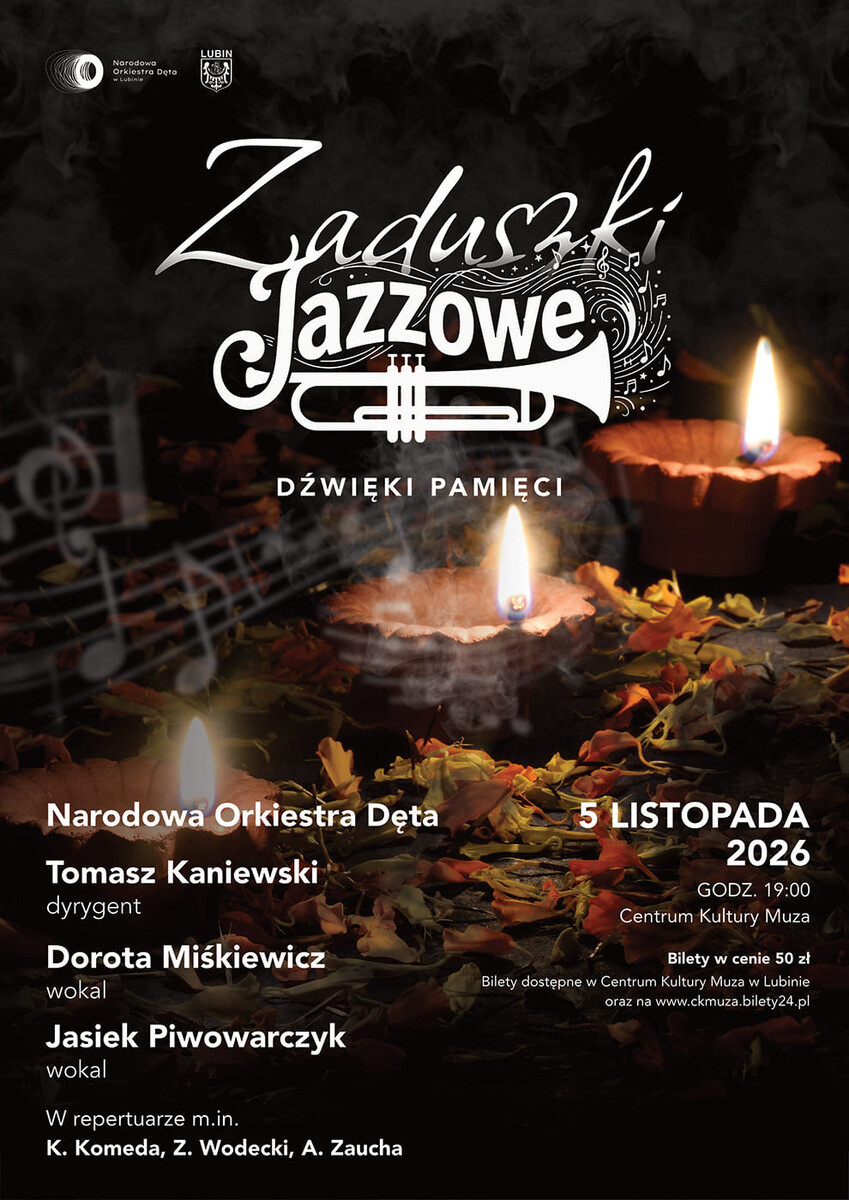 Koncert DŹWIĘKI PAMIĘCI – ZADUSZKI JAZZOWE Narodowa Orkiestra Dęta, plakat wydarzenia