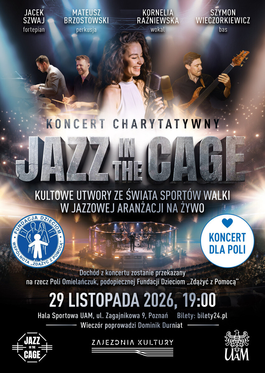 Jazz in the Cage - Kultowe utwory ze świata sportów walki w jazzowej aranżacji na żywo, plakat wydarzenia