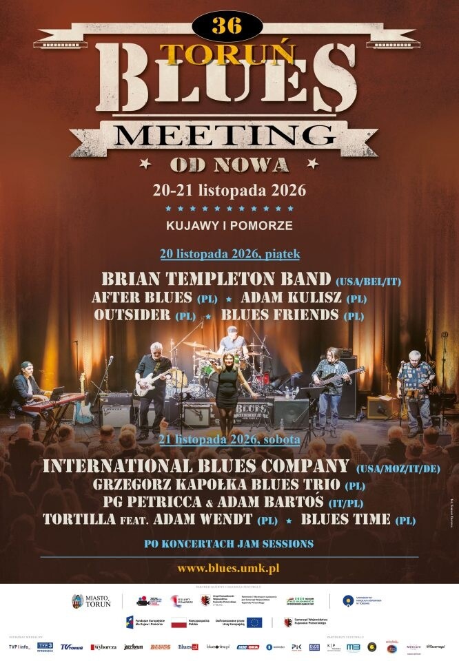 36. Toruń BLUES Meeting 2026 - 20 listopada, plakat wydarzenia