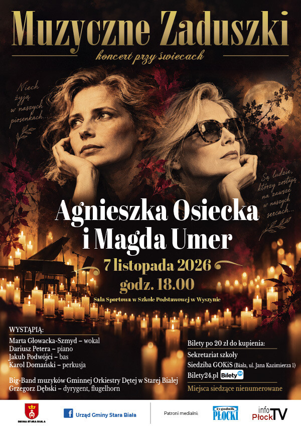 Muzyczne Zaduszki - Agnieszka Osiecka i Magda Umer, plakat wydarzenia