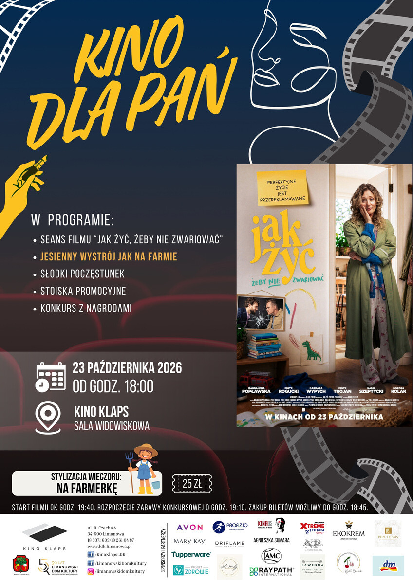 Kino dla Pań - Jak żyć, żeby nie zwariować, plakat wydarzenia