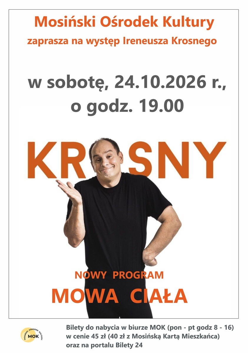 Ireneusz Krosny w programie Mowa Ciała, plakat wydarzenia