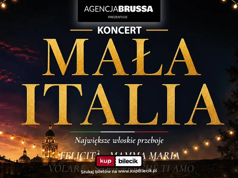 Koncert muzyki włoskiej, plakat wydarzenia