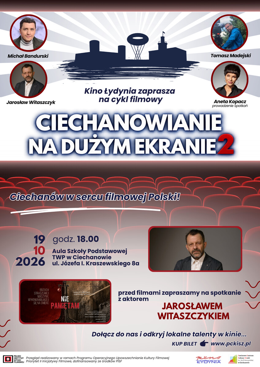 CIECHANOWIANIE NA DUŻYM EKRANIE "NIE PAMIĘTAM", plakat wydarzenia
