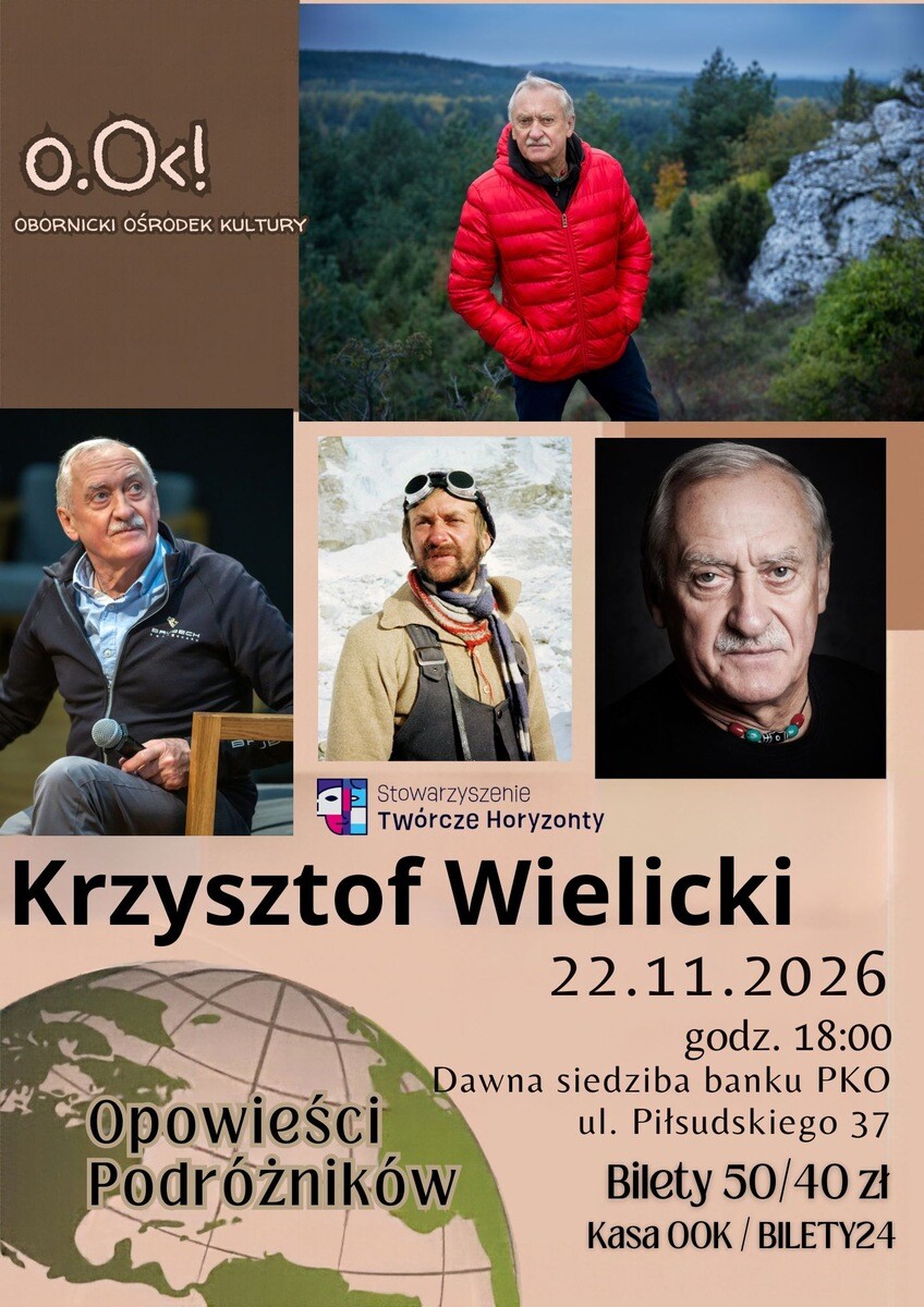 OPWIESCI PODRÓŻNIKÓW. KRZYSZTOF WIELICKI, plakat wydarzenia