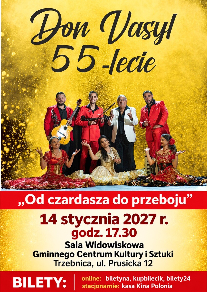 55-lecie pracy artystycznej Zespołu Don Vasyl, plakat wydarzenia