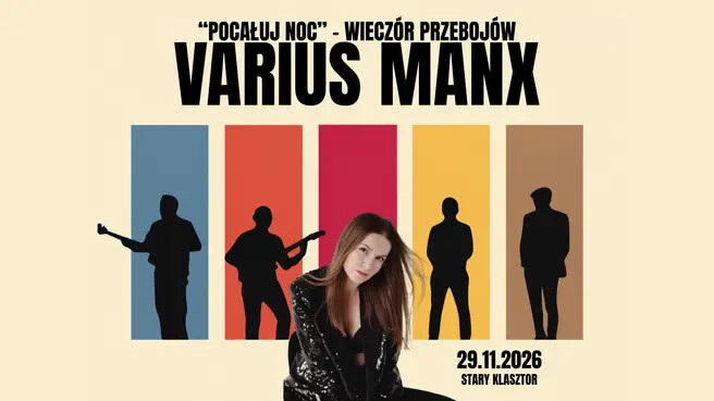 „Pocałuj noc” - wieczór przebojów Varius Manx. Anna Szul z zespołem, plakat wydarzenia