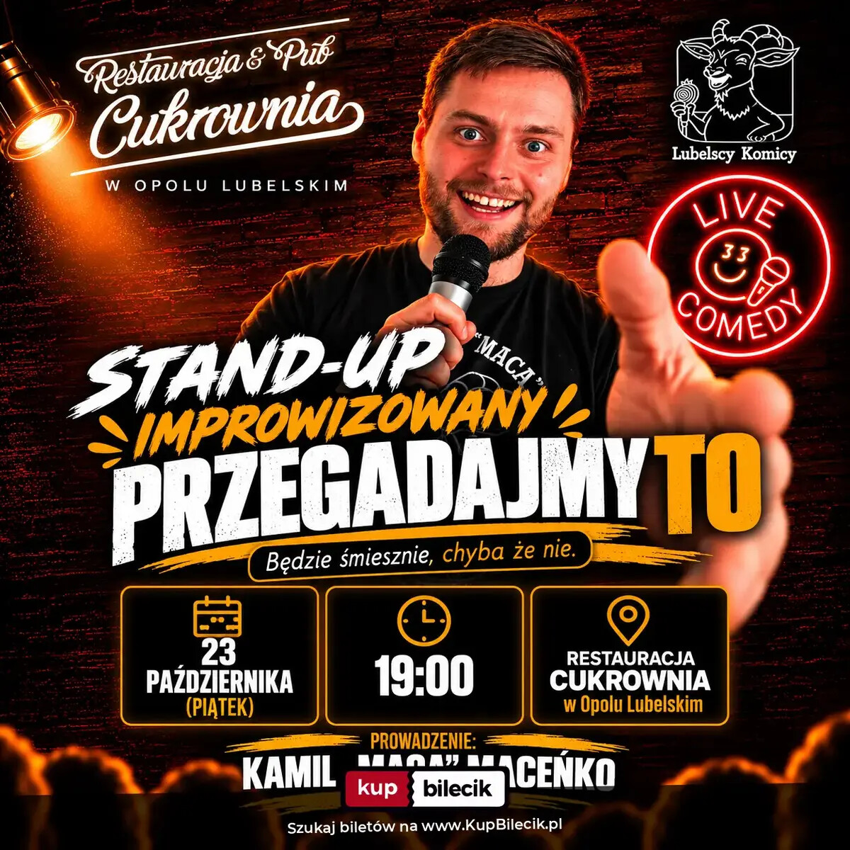 PRZEGADAJMY TO | Kamil "Maca" Maceńko, plakat wydarzenia