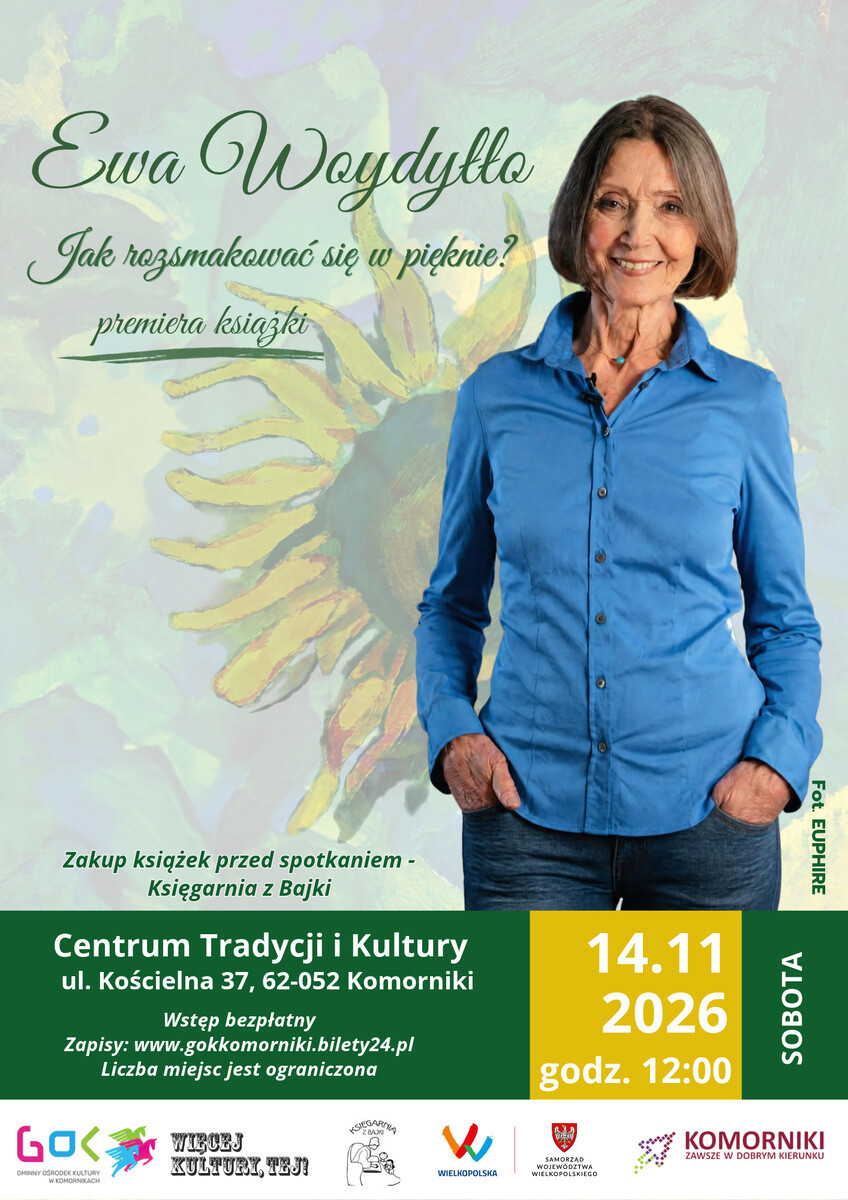 Ewa Woydyłło - premiera książki, plakat wydarzenia