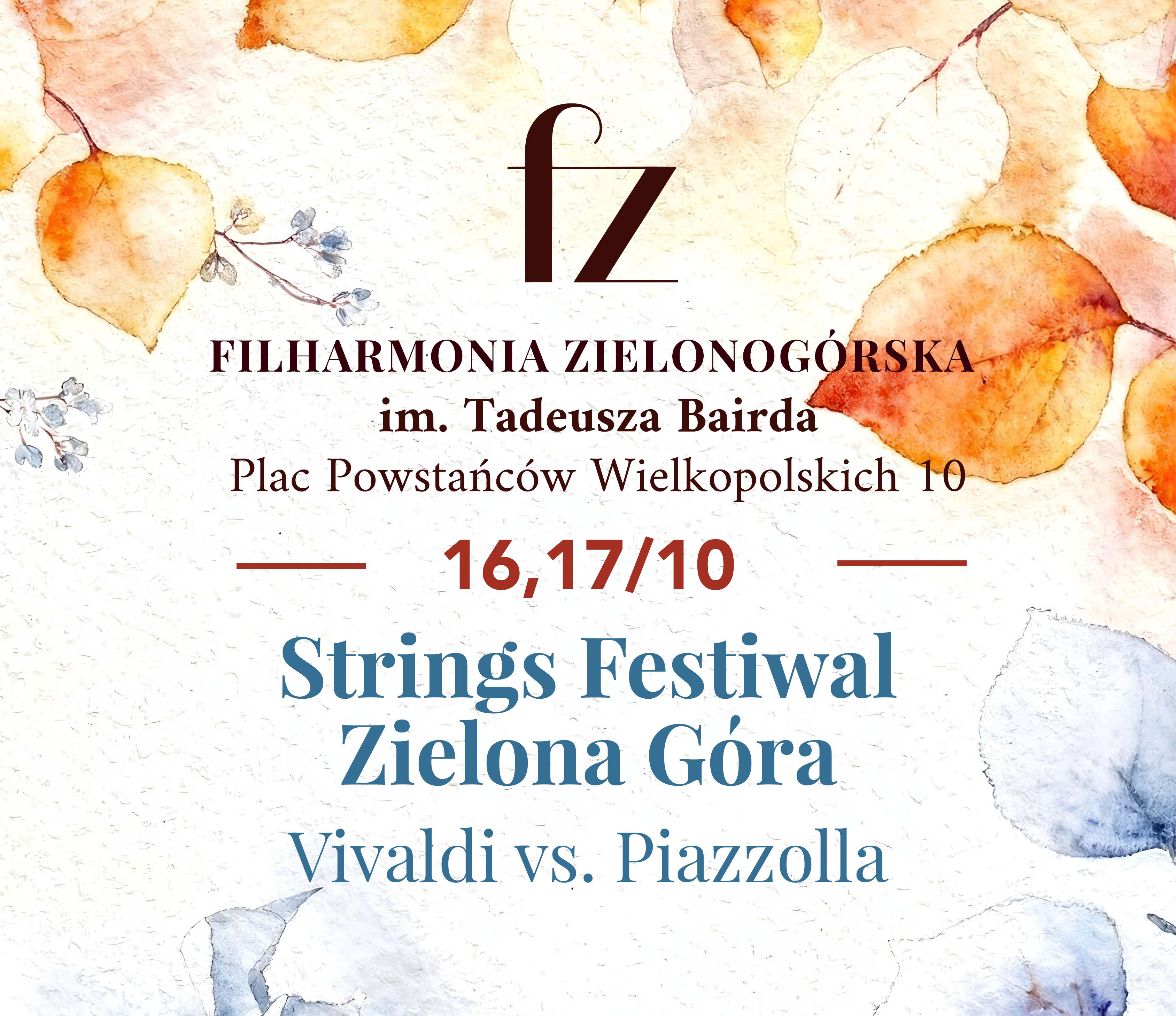 Strings Festiwal Zielona Góra „Vivaldi vs. Piazzolla”, plakat wydarzenia