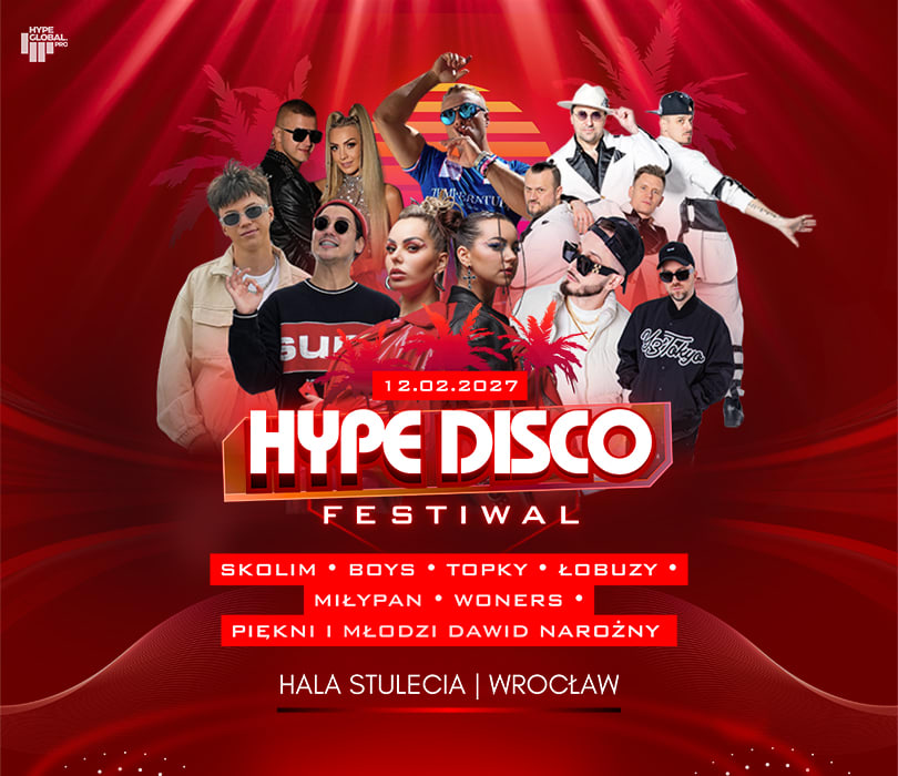 Hype Disco Festiwal - Festiwal Muzyki Disco Wrocław, plakat wydarzenia