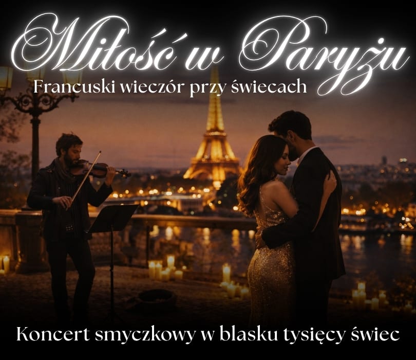 Koncert w blasku świec – Miłość w Paryżu. Francuski wieczór przy świecach, plakat wydarzenia