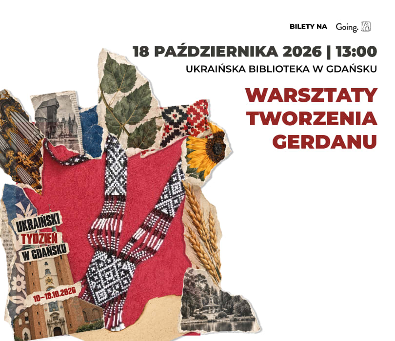 Warsztaty tworzenia gerdanu - Ukraiński Tydzień w Gdańsku, plakat wydarzenia