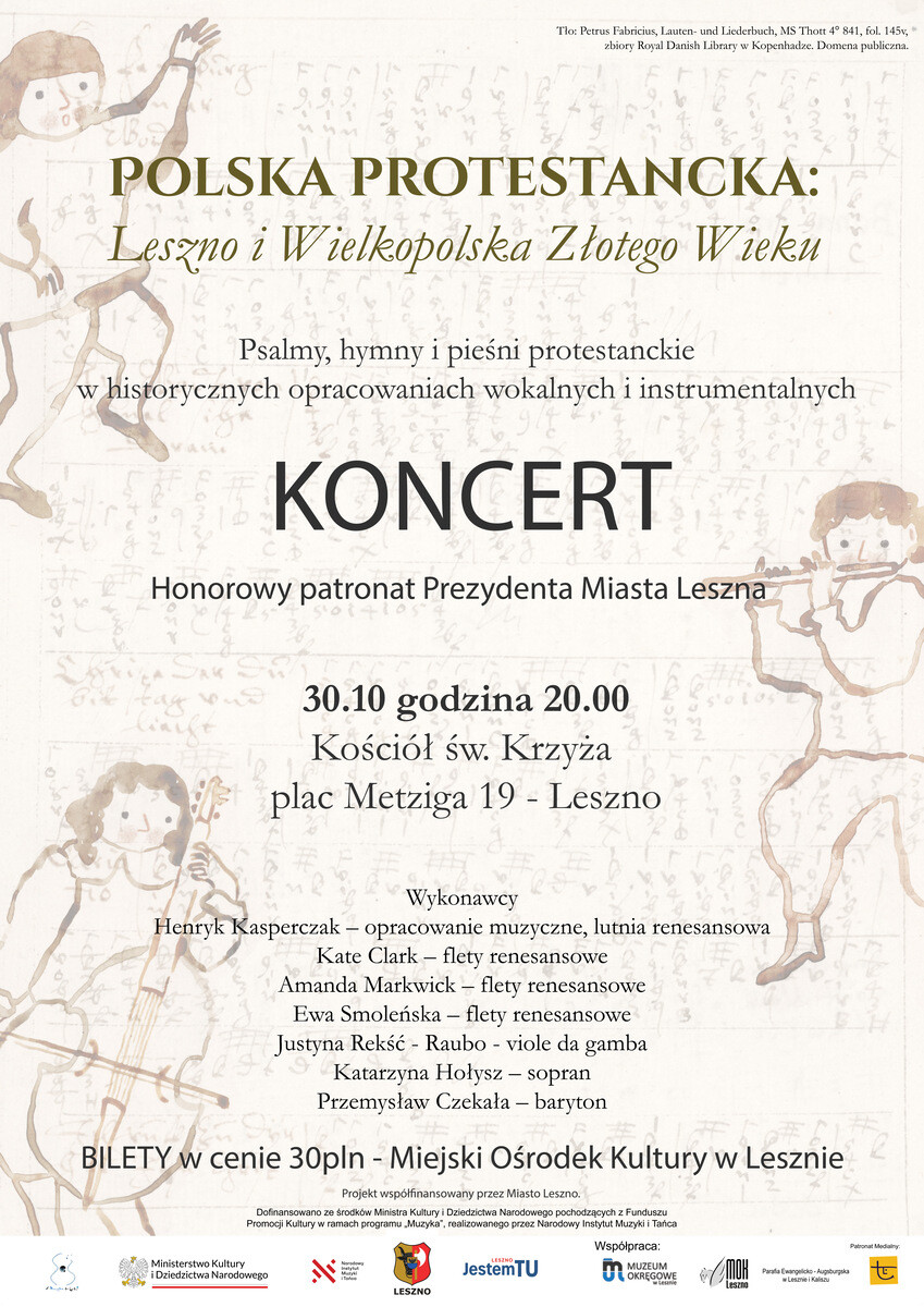 Polska prostestancja: Leszno i Wielkopolska Złotego Wieku || KONCERT muzyki protestanckiej, plakat wydarzenia