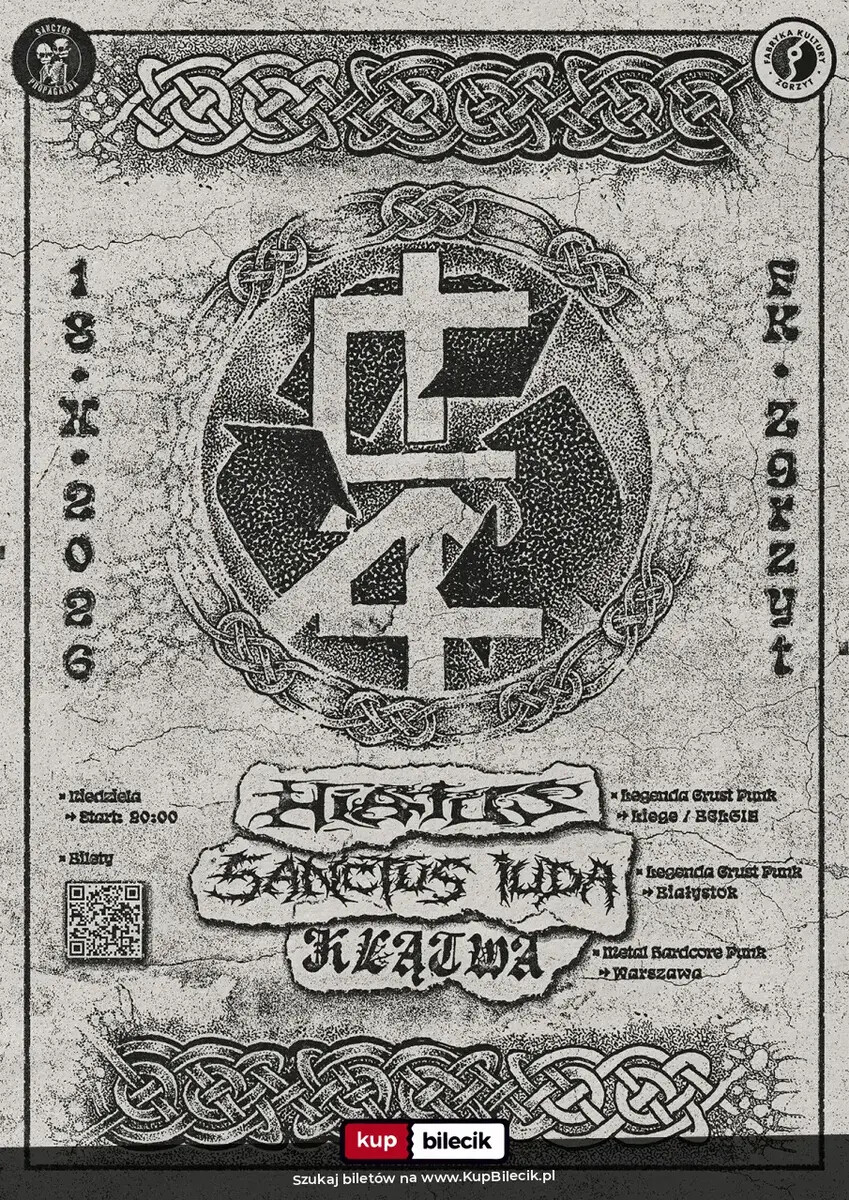 Crust Punk w Zgrzycie: HIATUS + SANCTUS IUDA + KLĄTWA, plakat wydarzenia