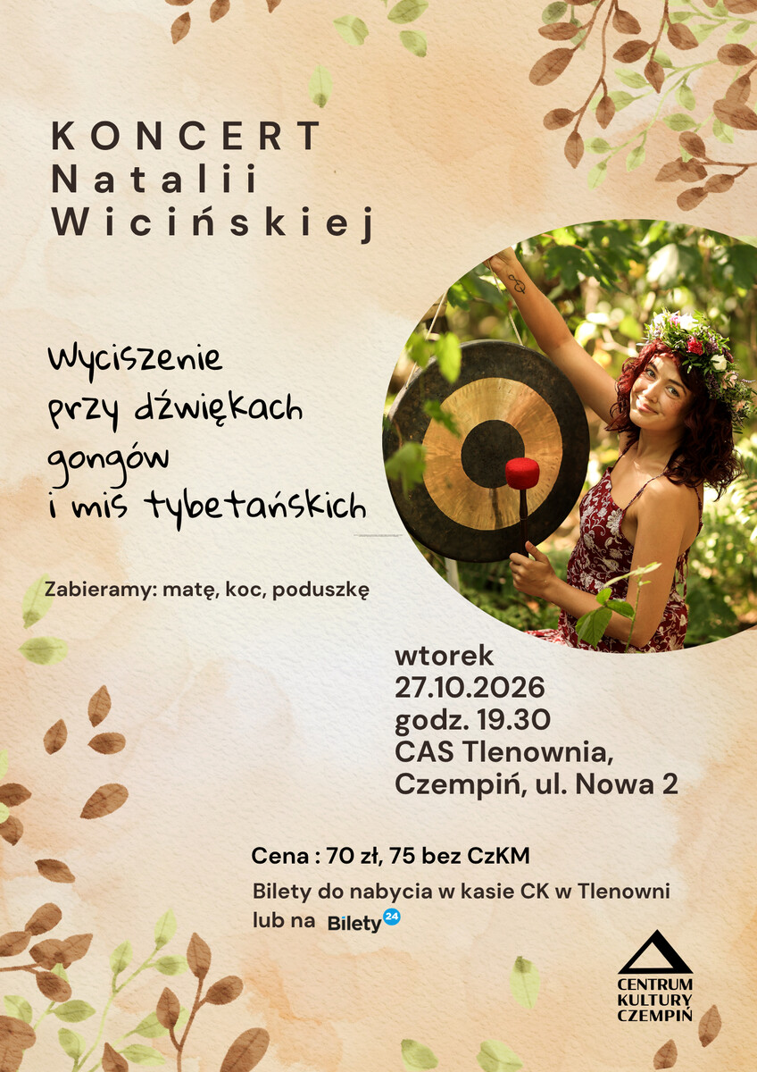 Koncert mis tybetańskich- jesienny relaks z Natalią Wicińską, plakat wydarzenia