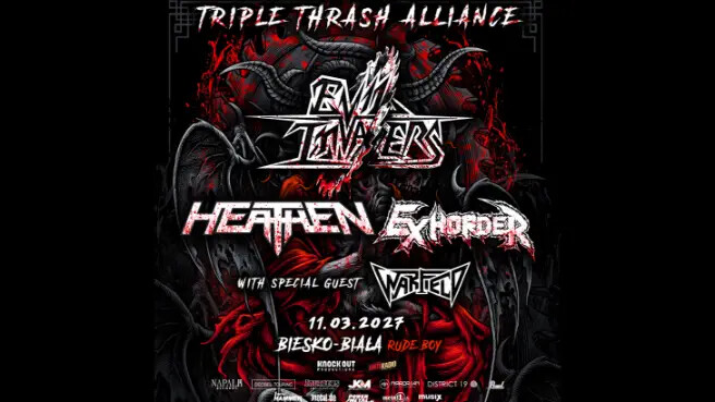 Heathen, Exhorder, Evil Invaders, plakat wydarzenia