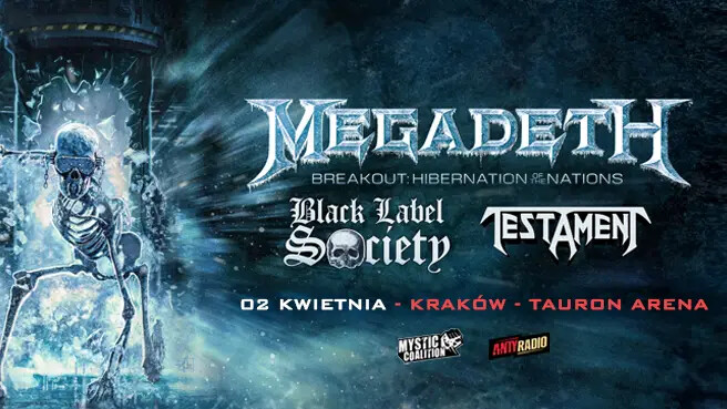 Megadeth + Black Label Society + Testament, plakat wydarzenia