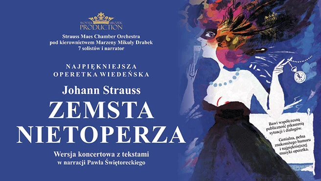 Johann Strauss „Zemsta Nietoperza”, plakat wydarzenia