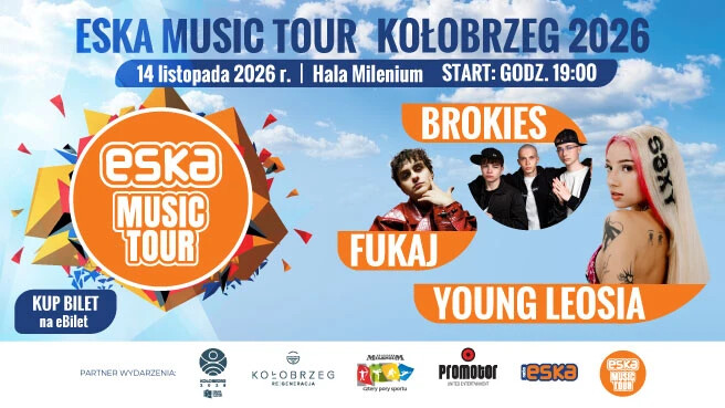 Eska Music Tour Kołobrzeg 2026, plakat wydarzenia