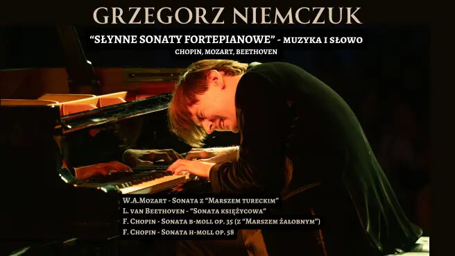 Słynne Sonaty Fortepianowe – Grzegorz Niemczuk, plakat wydarzenia