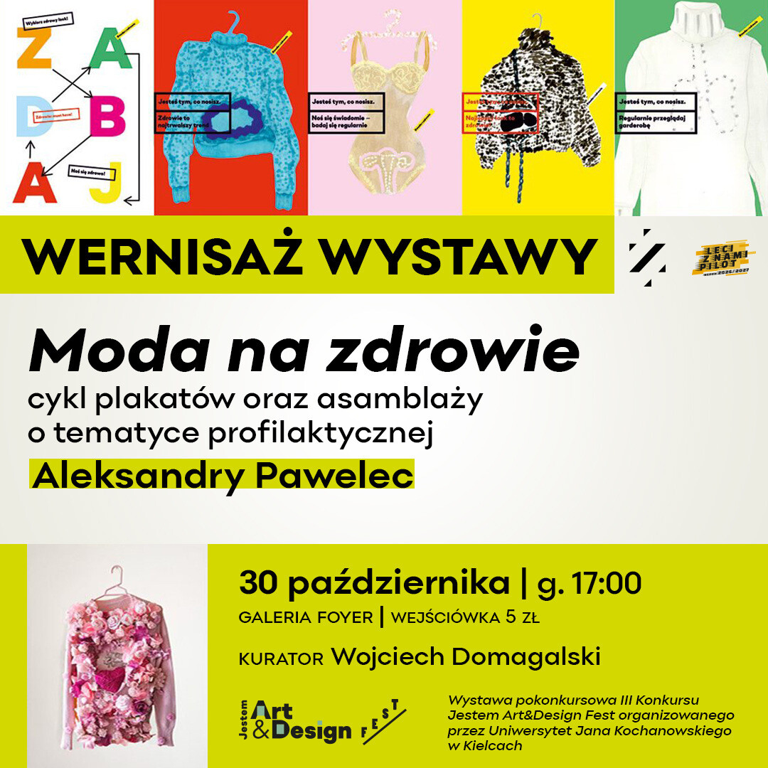 Wernisaż wystawy MODA NA ZDROWIE, plakat wydarzenia