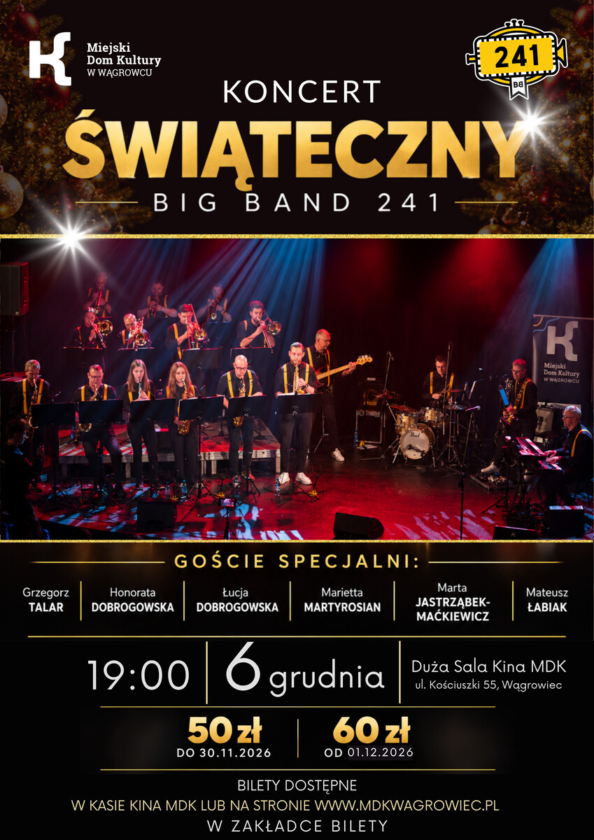 Koncert Świąteczny - Big Band 241, plakat wydarzenia