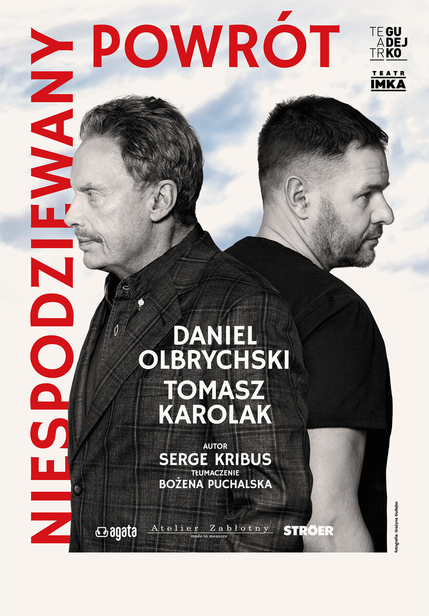 NIESPODZIEWANY POWRÓT -spektakl, plakat wydarzenia