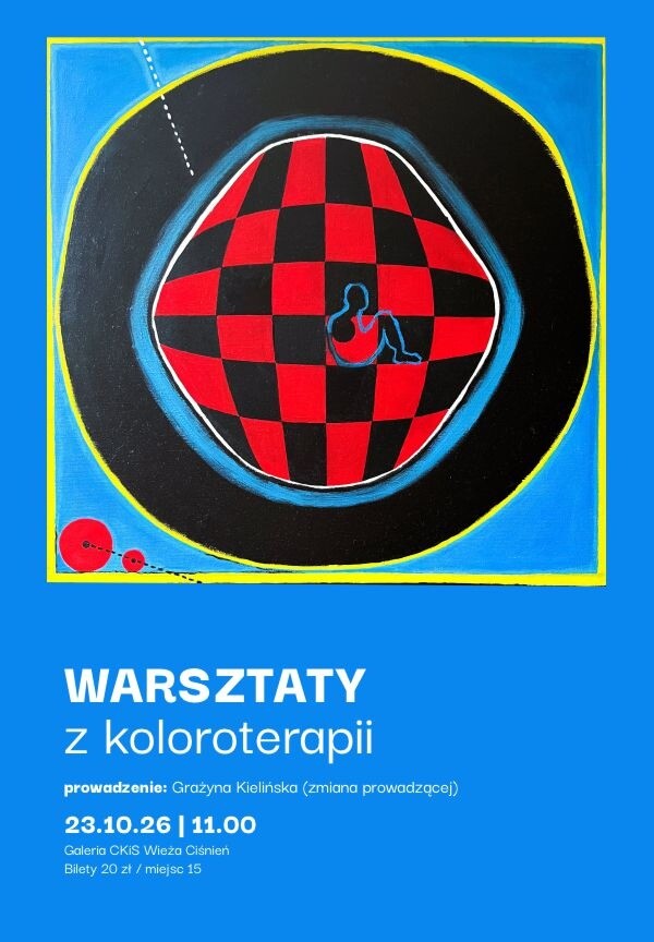 Warsztaty z koloroterapii z Grażyną Kielińską, plakat wydarzenia