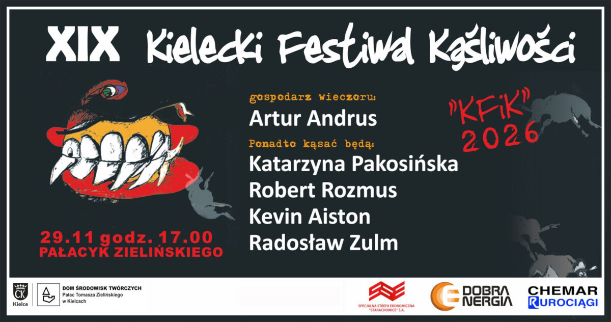 XIX Kielecki Festiwal Kąśliwości, plakat wydarzenia