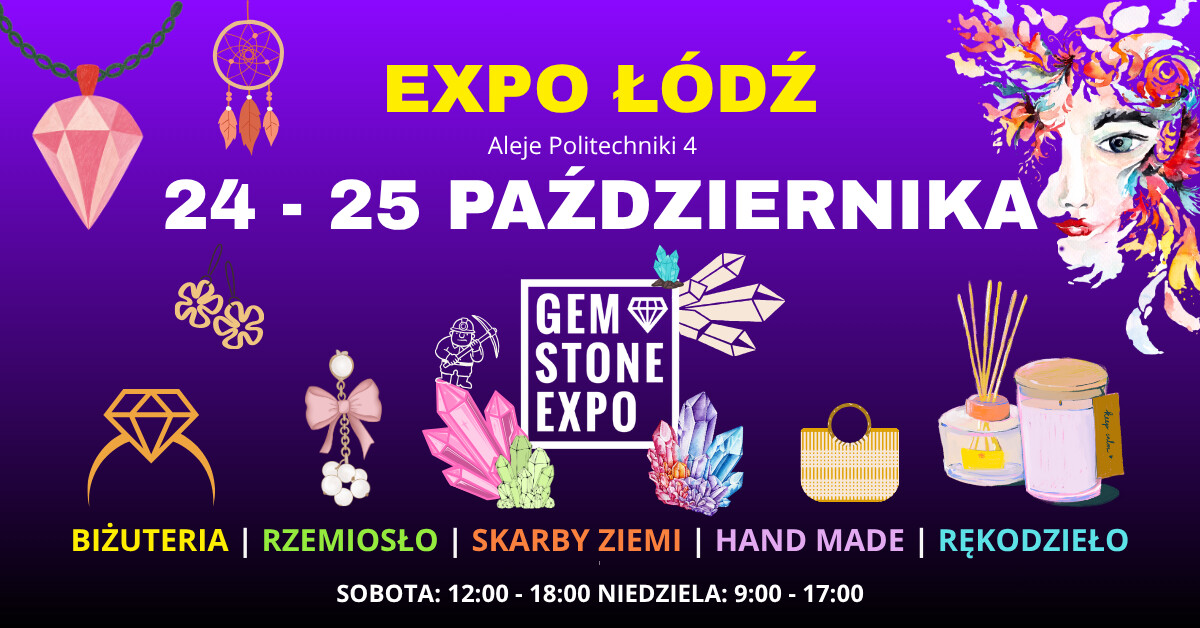 GEMSTONE EXPO 24 - 25 PAŹDZIERNIKA - EXPO ŁÓDŹ, plakat wydarzenia