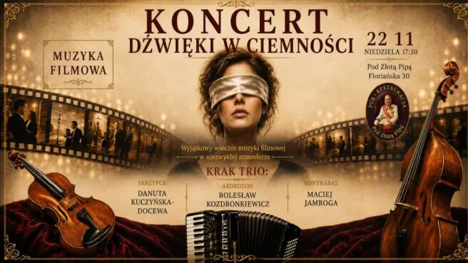 Koncert Dźwięki w Ciemności - Hipnotyzująca Muzyka filmowa. Edycja 2.0, plakat wydarzenia